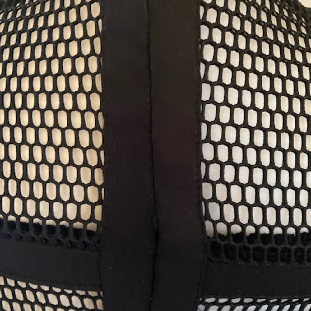 Black Mesh Zip-Front Peplum Jacket - Picture 8 of 8